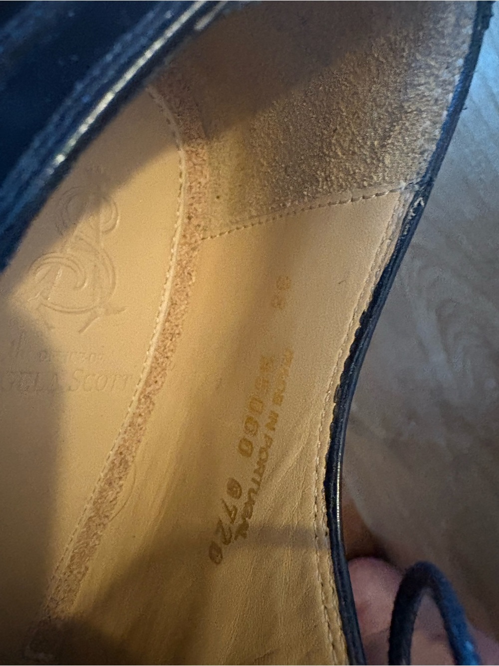 Office of Angela Scott size 38 like new black Miss Button wingtips oxfords - Picture 5 of 6